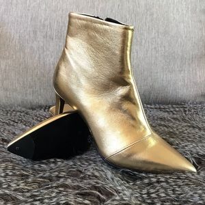 Rag & Bone Gold Italian Leather Beha Booties
